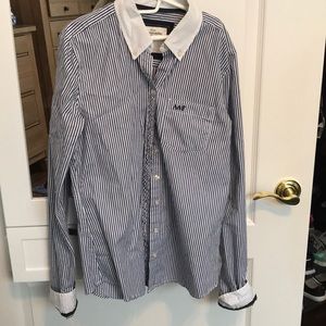 striped button up top